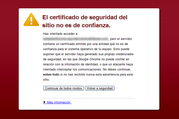 Gestionar exceptiones en Chrome Gestionar exceptiones en Chrome